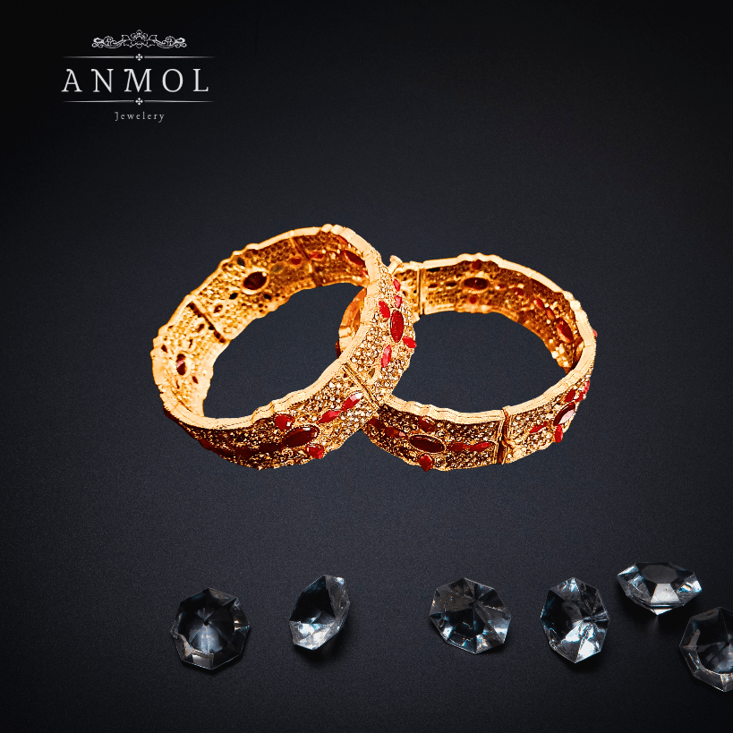 "Gold-plated traditional bangles set for women"