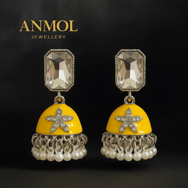 "Elegant party wear earrings with traditional design"