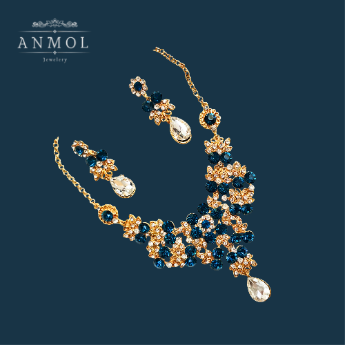 Elegant gold plated necklace for women with zircon design