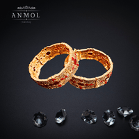 "Gold-plated traditional bangles set for women"