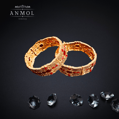 "Gold-plated traditional bangles set for women"