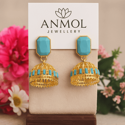 Gemstone Jhumka Earrings - Anmol Jewellery Anmol Jewellery