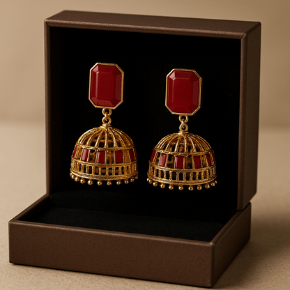 Gemstone Jhumka Earrings - Anmol Jewellery Anmol Jewellery