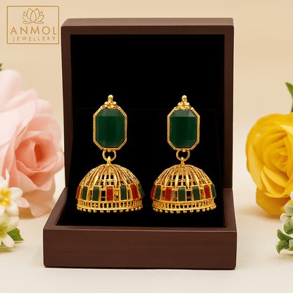 Gemstone Jhumka Earrings - Anmol Jewellery Anmol Jewellery