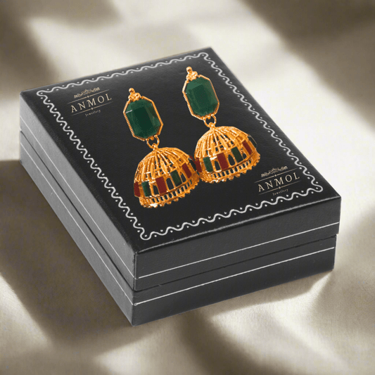 Gemstone Jhumka Earrings - Anmol Jewellery Anmol Jewellery