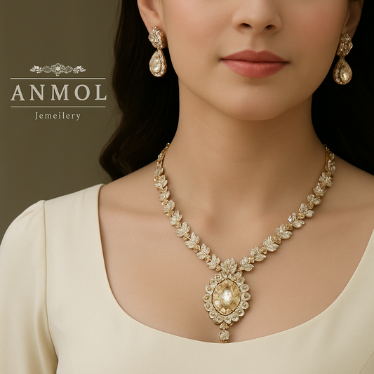 Elegant Silver Plated Necklace for Women Party Wear