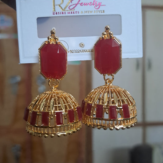 Western-style earring bridal jhumka
