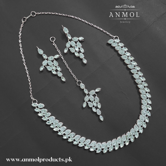 Beautiful Silver-Plated Necklace Design for girls and women by Anmol Jewellery 